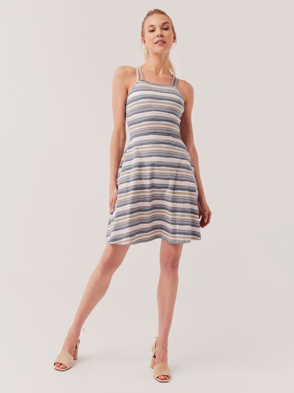 ‼️NWOT: Pact Organic Strappy Midi Striped Dress - M